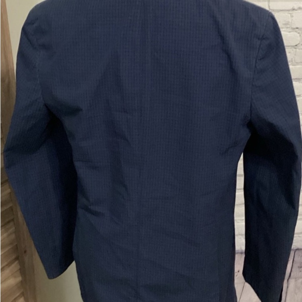 JKT New York Men’s Blazer.  Size 38R  Color Dark Blue and Black. 100%.Cotton - Picture 2 of 8